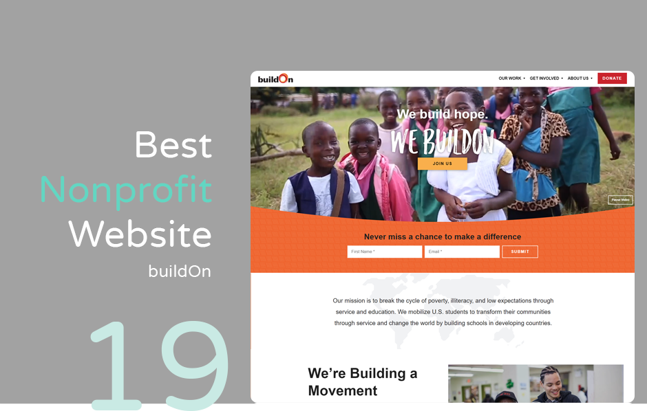 Best nonprofit website: BuildOn