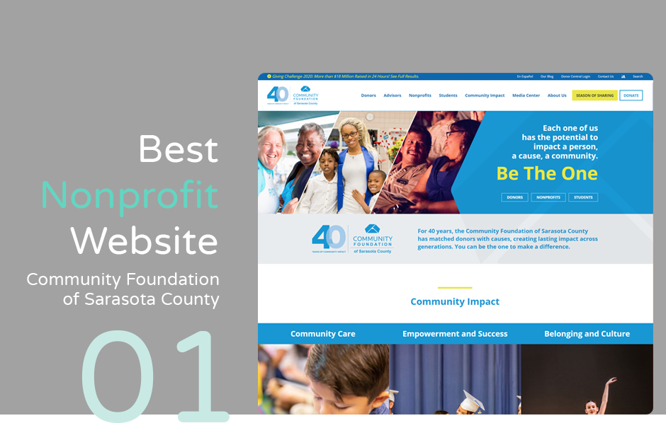 Best nonprofit website example: Community Foundation of Sarasota County