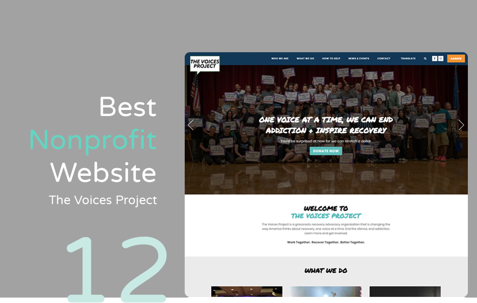 Best nonprofit website example: The Voices Project