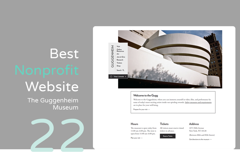 Best nonprofit website: The Guggenheim Museum