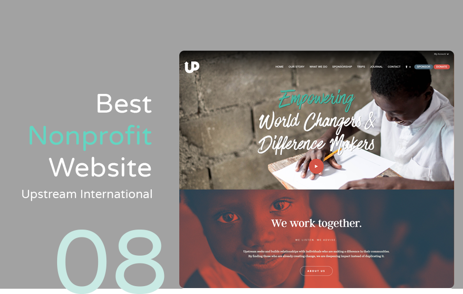 Best nonprofit website example: Upstream International