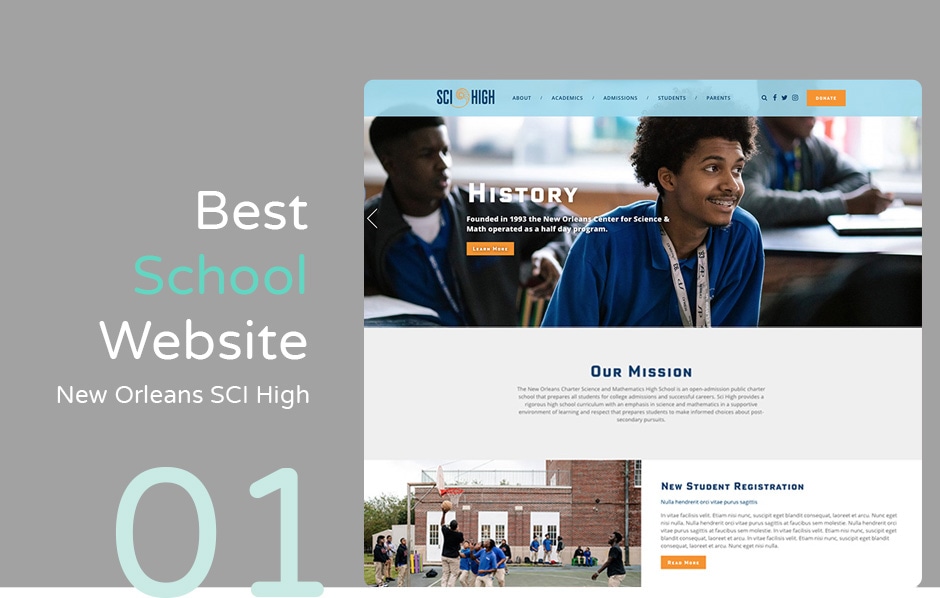 Best school website: New Orleans SCI High