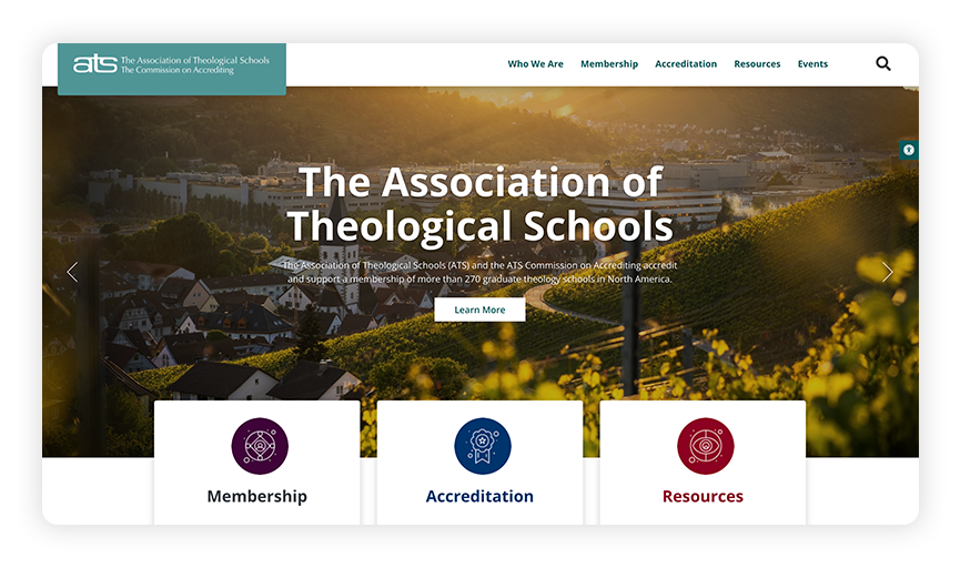 This is a screenshot of the ATS site, which is one of the best nonprofit websites.