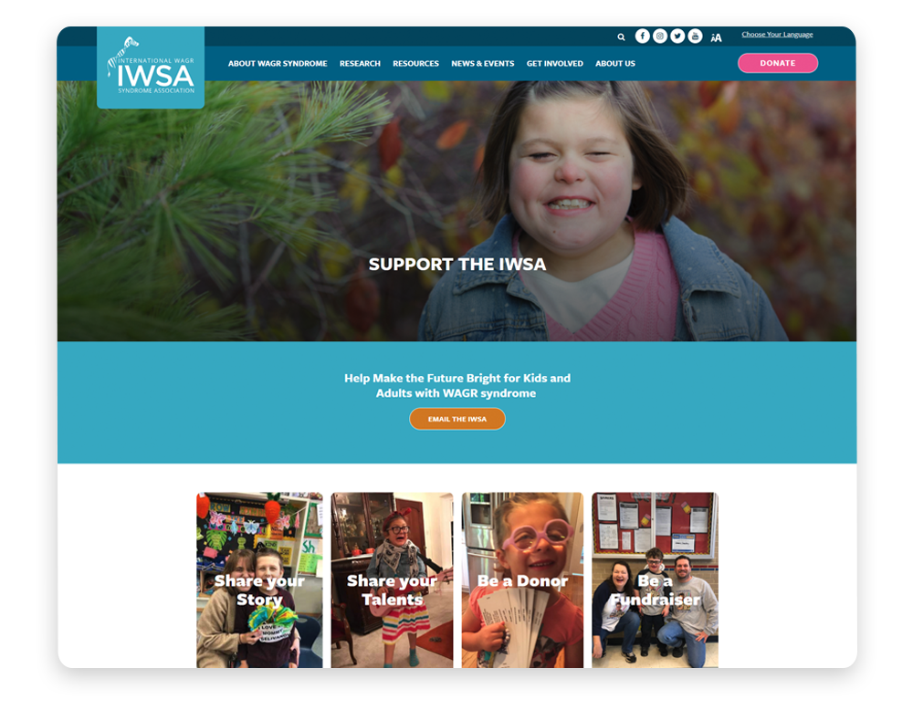 Example of a nonprofit website showcasing volunteer recruitment