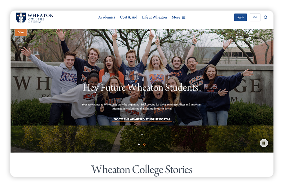 Wheaton runs an engaging blog on its college website.