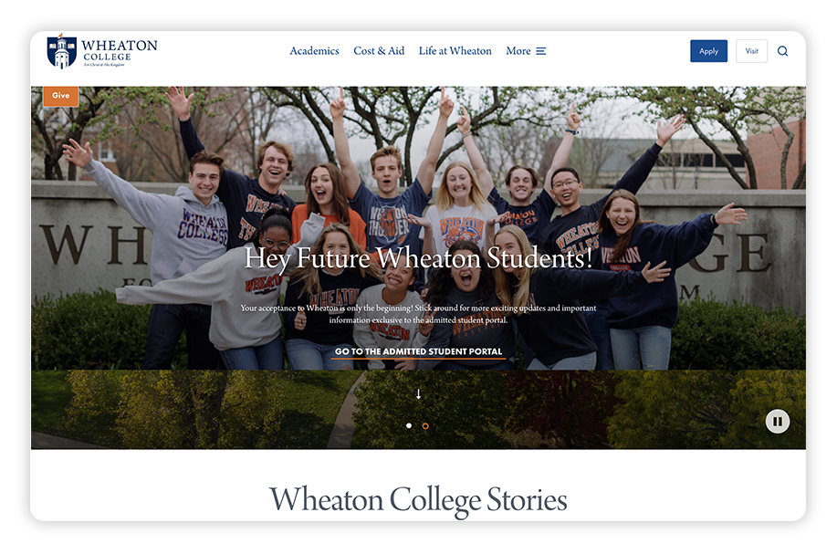 Wheaton runs an engaging blog on its college website.