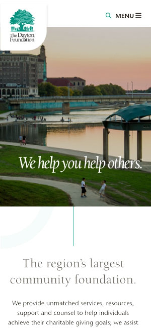 The Dayton Fondation Website Mobile Preview