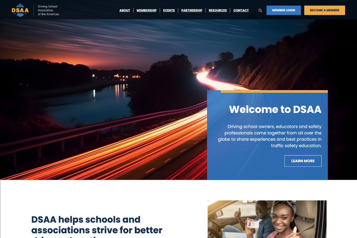 DSAA Website Desktop Preview