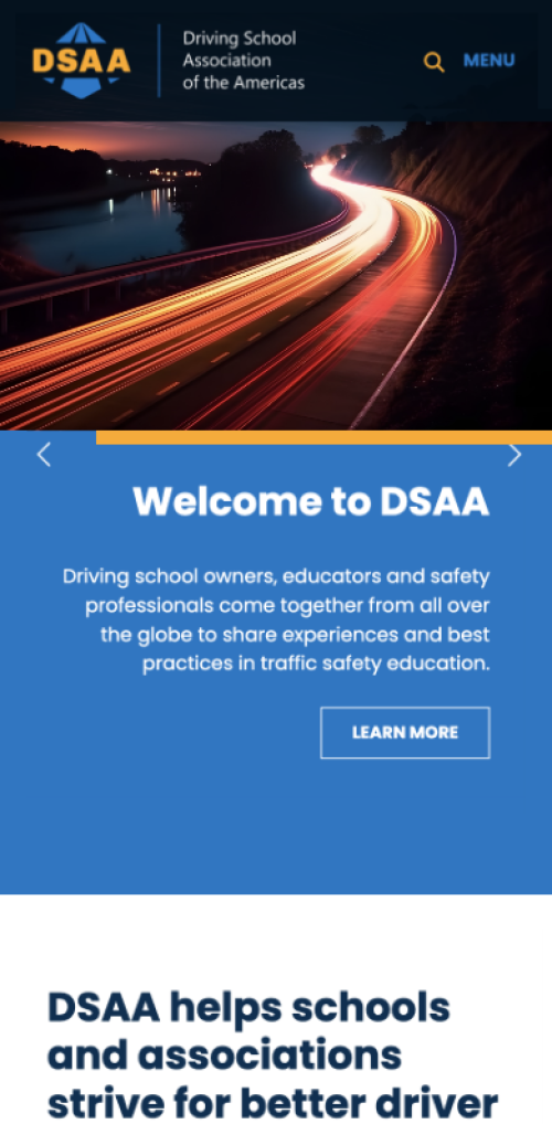 DSAA Website Mobile Preview