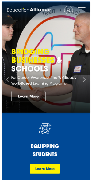 Education Alliance Website Mobile Preview