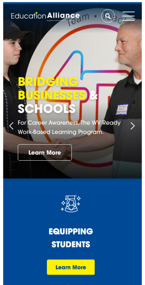 Education Alliance Website Mobile Preview