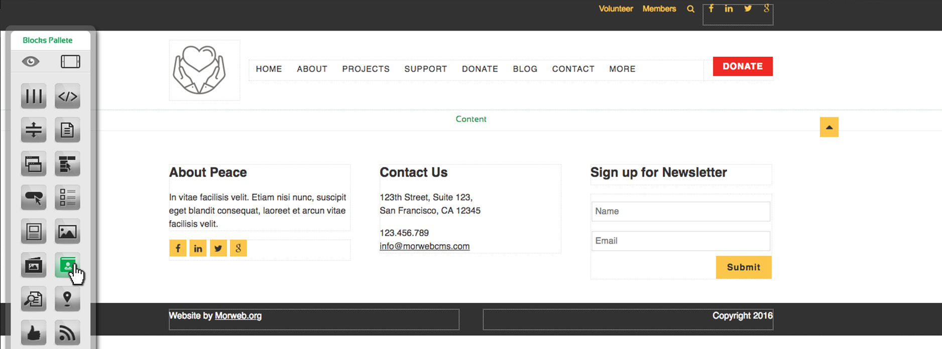 Dragging a Morweb form to a web page