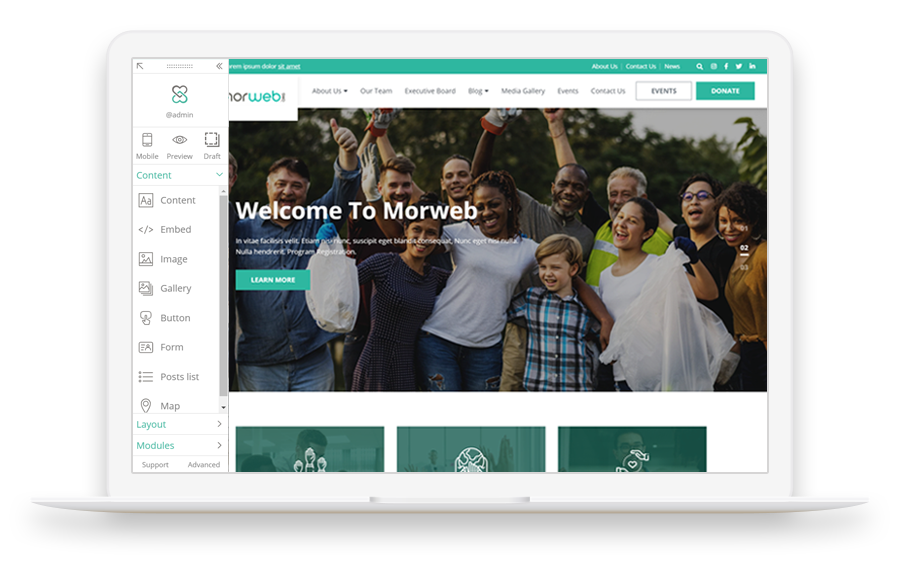 Foundation management software: Morweb CMS