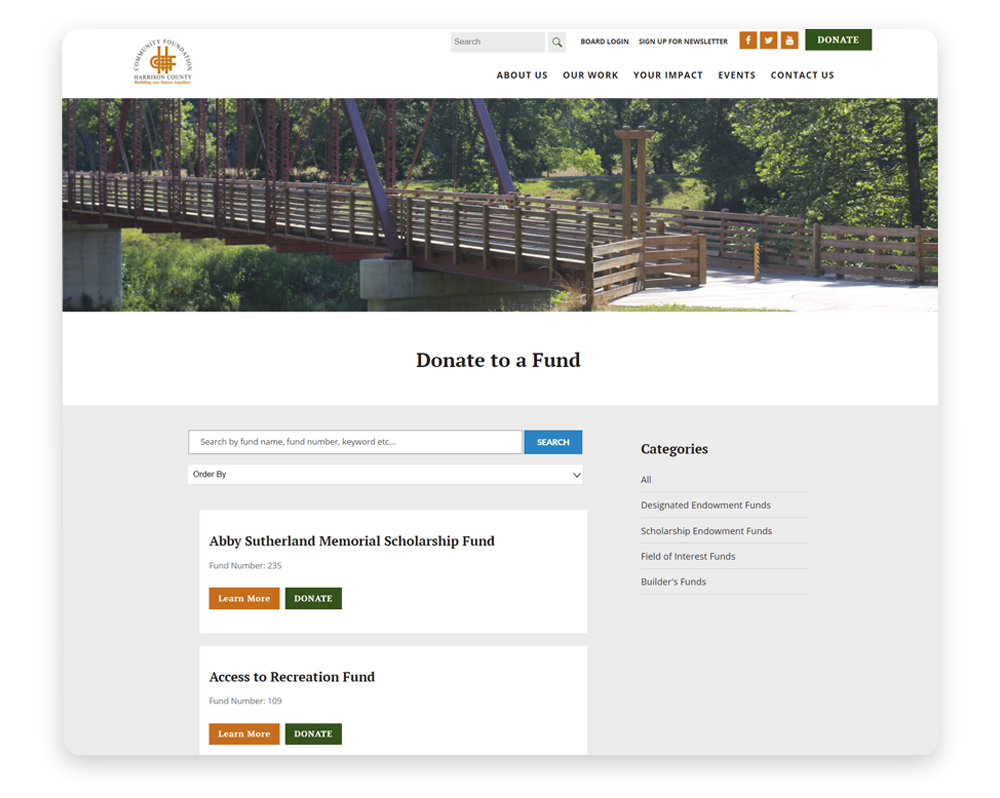 Foundation web design: donation features