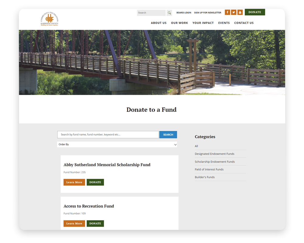 Foundation web design: donation features