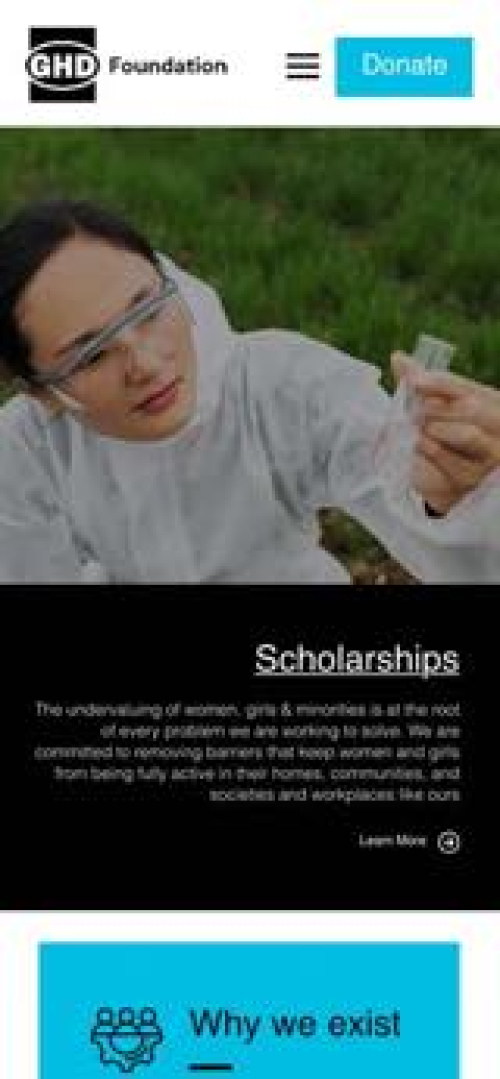 GHD Foundation Website Mobile Preview