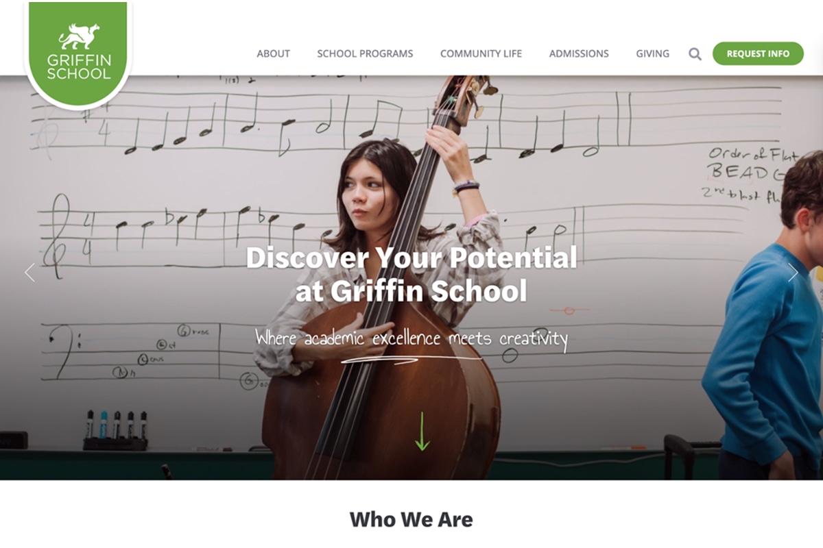 Griffin School Website Desktop Preview