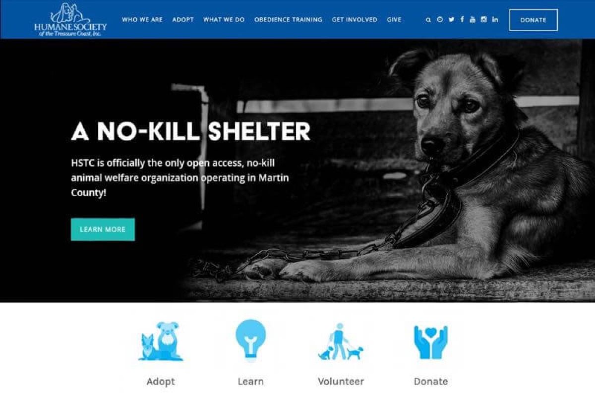 Humane Society of Treasure Coast Website Desktop Preview