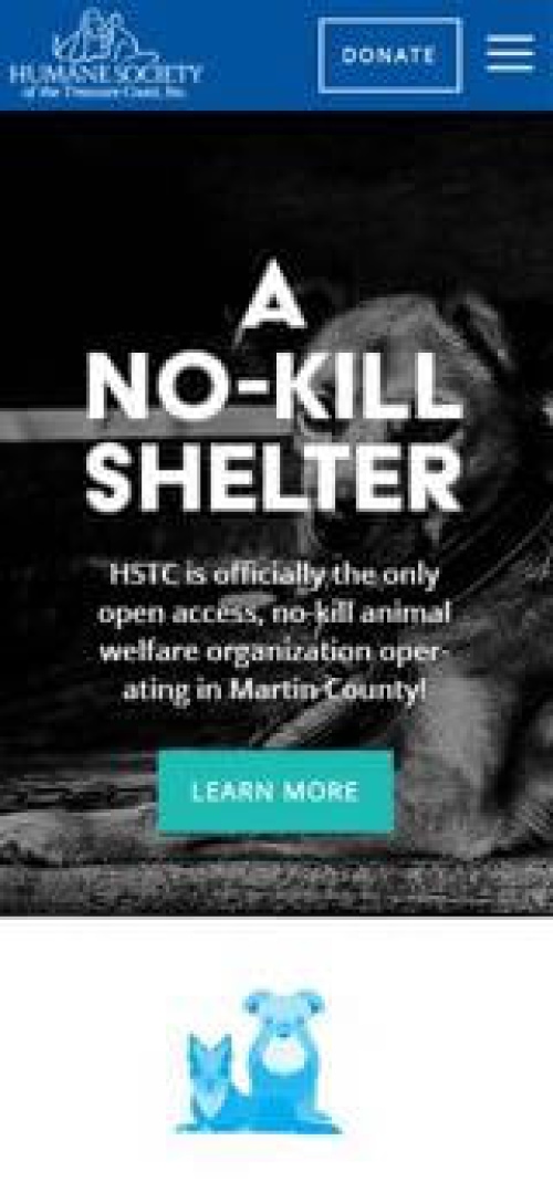 Humane Society of Treasure Coast Website Mobile Preview