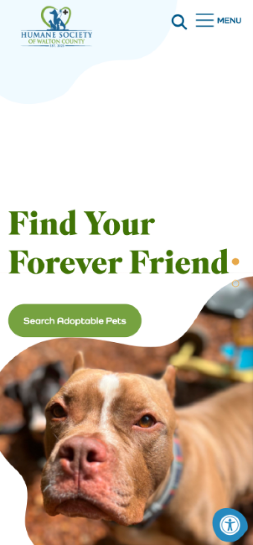 Humane Society of Walton County Website Mobile Preview