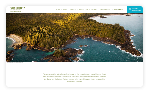 West Coast Endodontics and Sedation Centre has a website design that is speed-optimized.