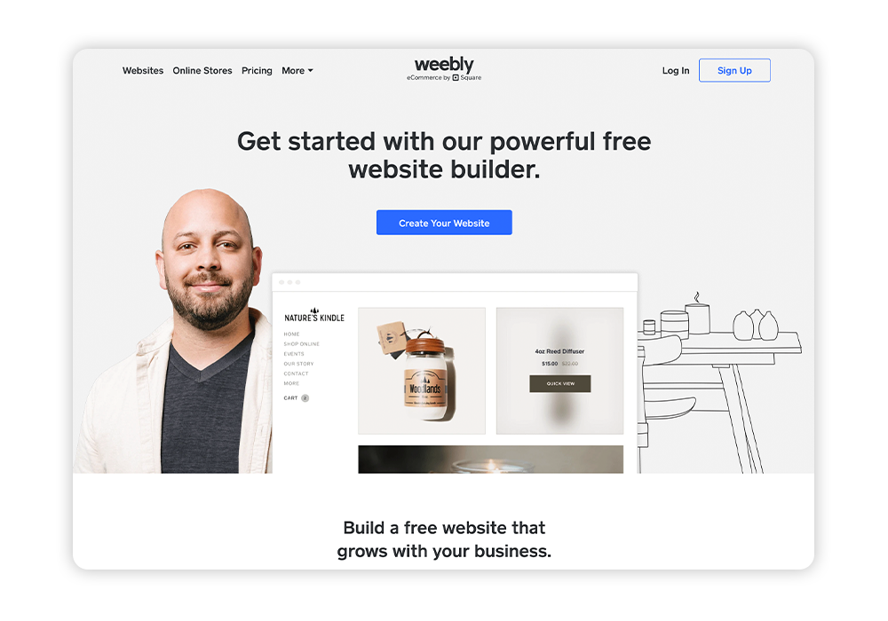 Weebly is a membership website builder with great eCommerce features. 