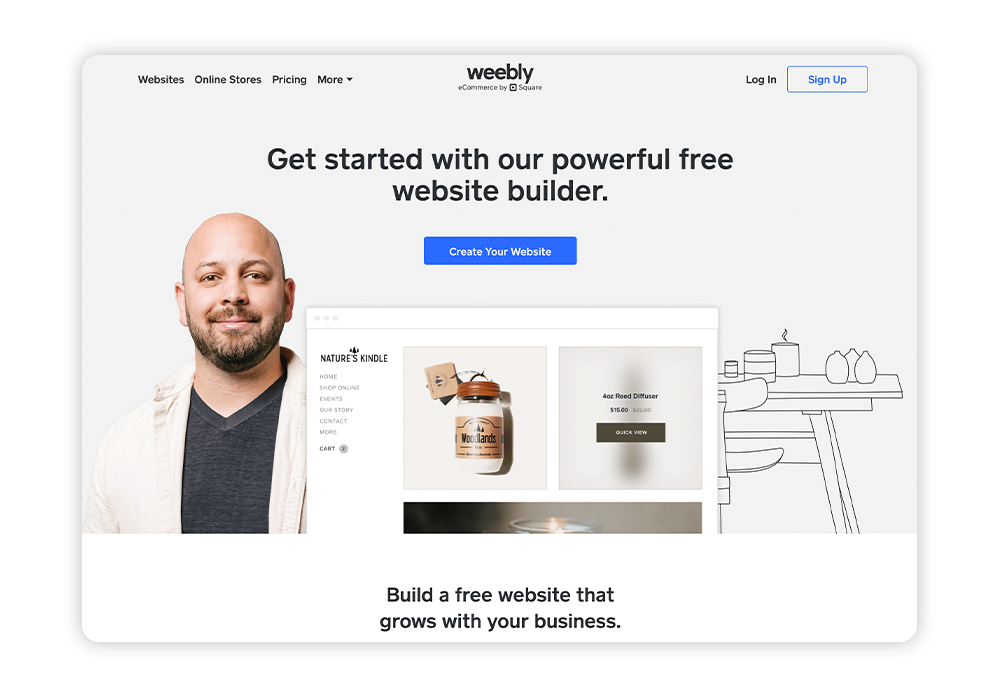 Weebly is a membership website builder with great eCommerce features. 