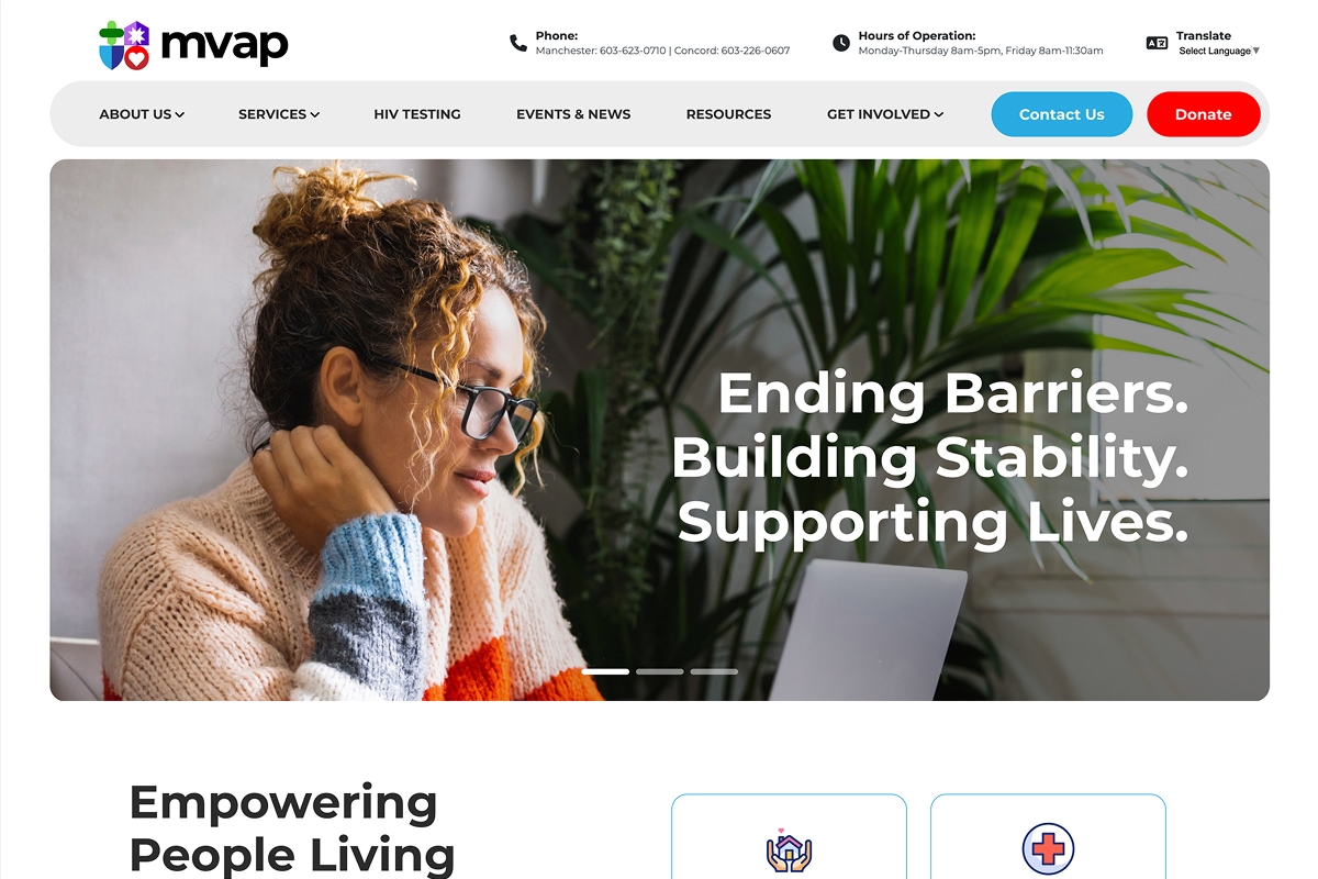 Merrimack Valley Assistance Program Website Desktop Preview