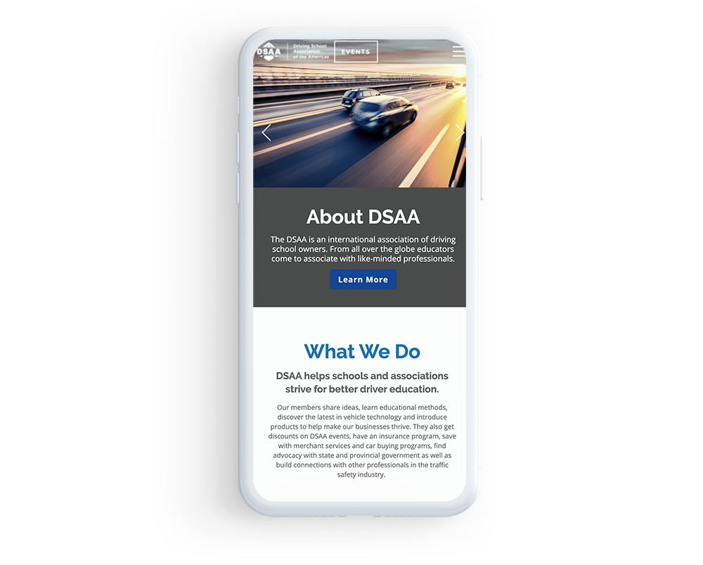 Feature a mobile responsive design on your NGO website like this example from DSAA.