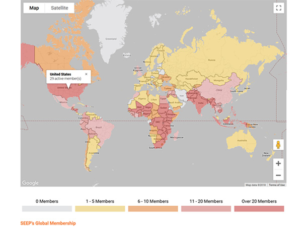 Nonprofit website members map