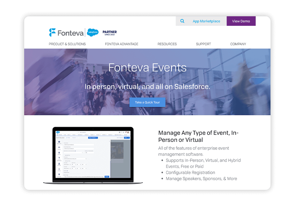 Fonteva is an intuitive fundraising event software built for Salesforce users.