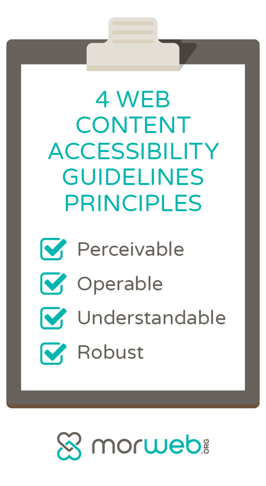 In order for your nonprofit website to be accessible, you need to follow the 4 Web Content Accessibility Guidelines principles. 