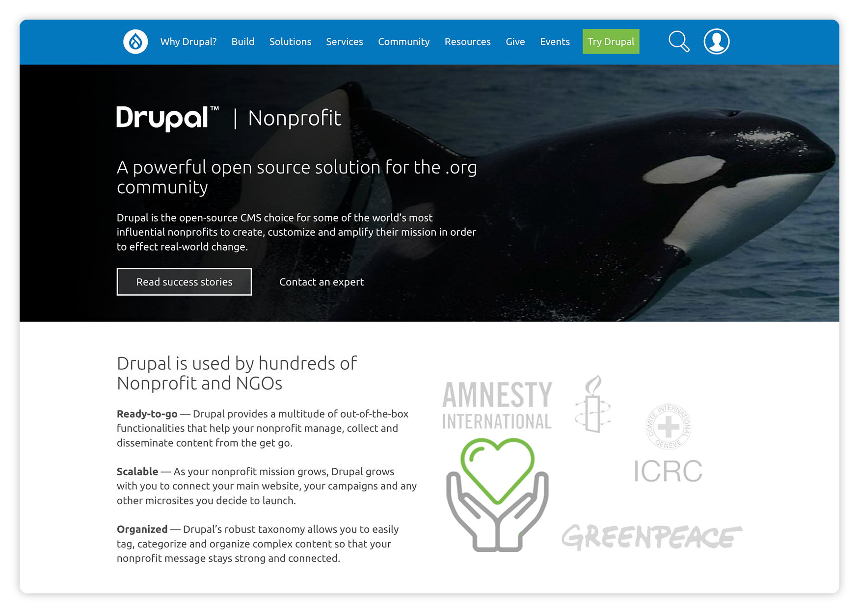 Explore this nonprofit website builder’s extensive content hosting options. 