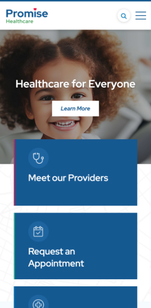 Promise Healthcare Website Mobile Preview