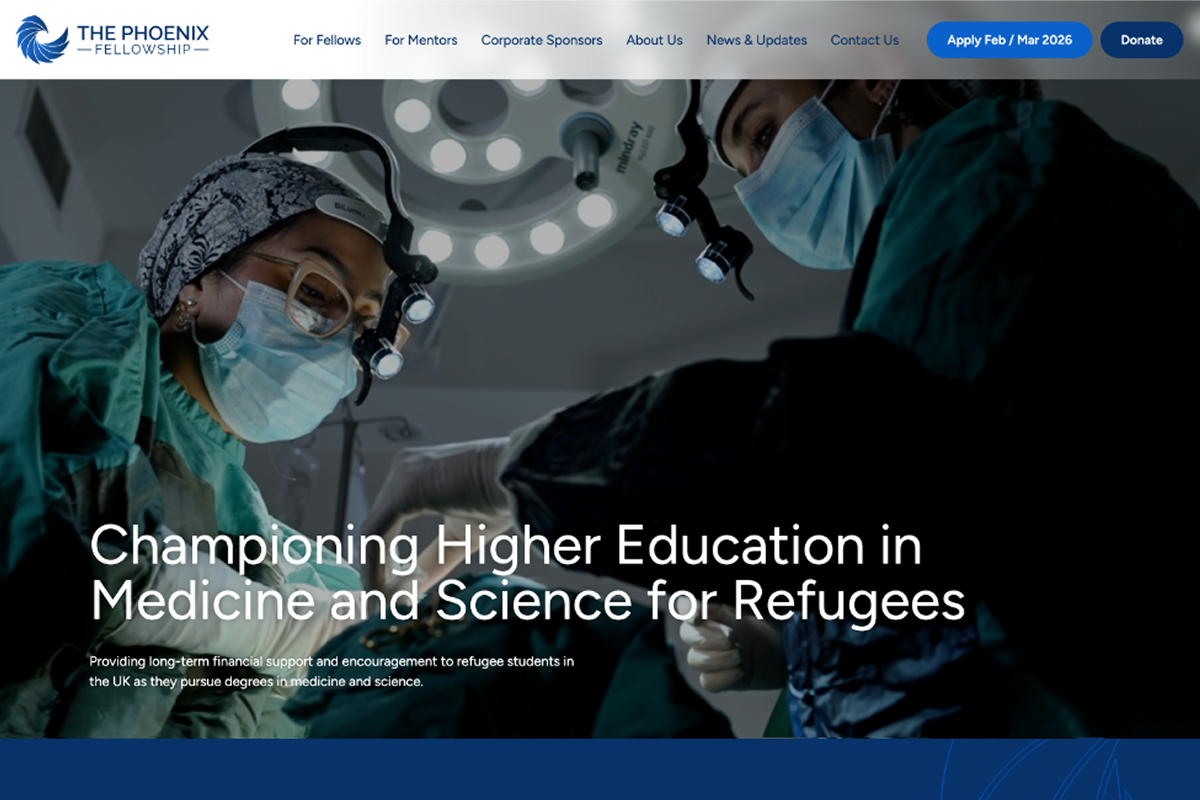 The Phoenix Fellowship Website Desktop Preview