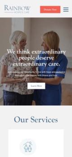 Rainbow Hospice Care Website Mobile Preview