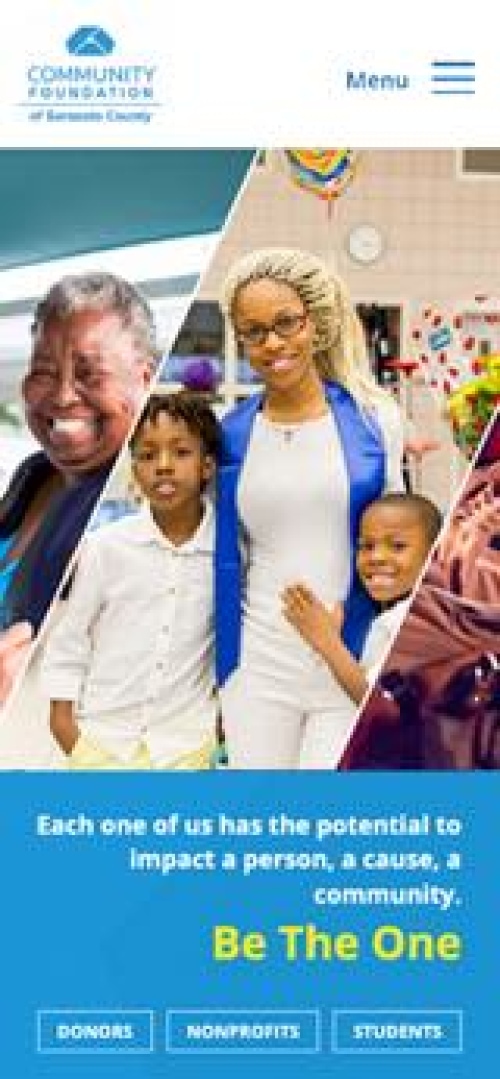 Community Foundation of Sarasota County Website Mobile Preview