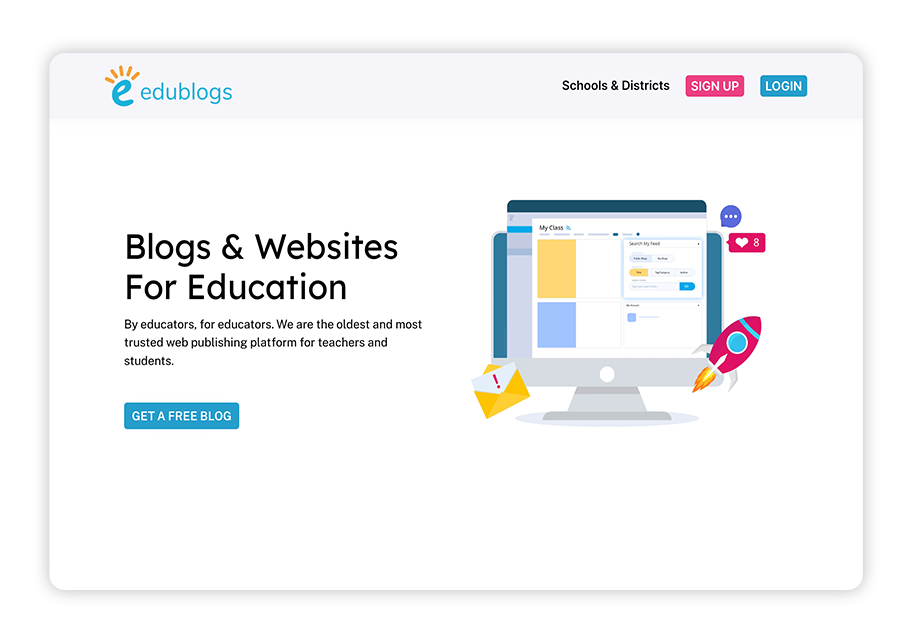 Edublogs is a solid school website builder with unlimited posts. 