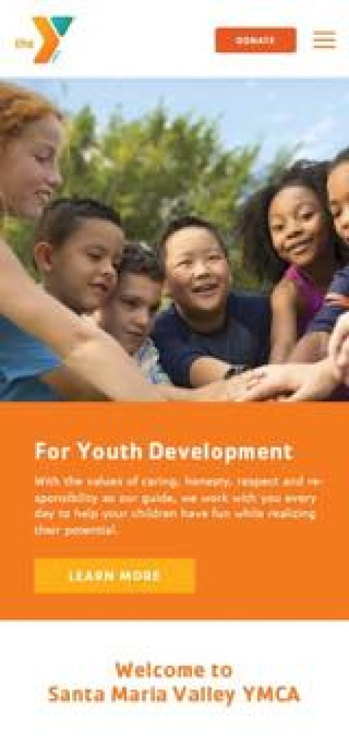 Santa Maria Valley YMCA Website Mobile Preview