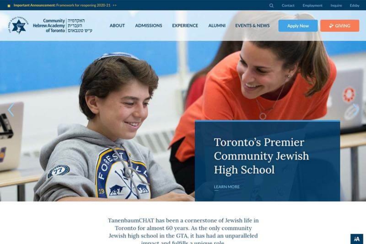 TanenbaumCHAT Website Desktop Preview