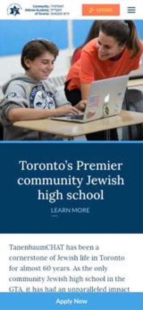 TanenbaumCHAT Website Mobile Preview