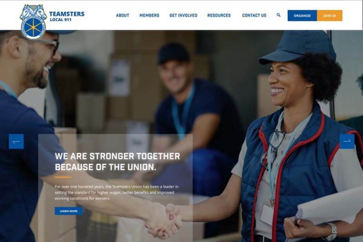Teamsters Local 911 Website Desktop Preview
