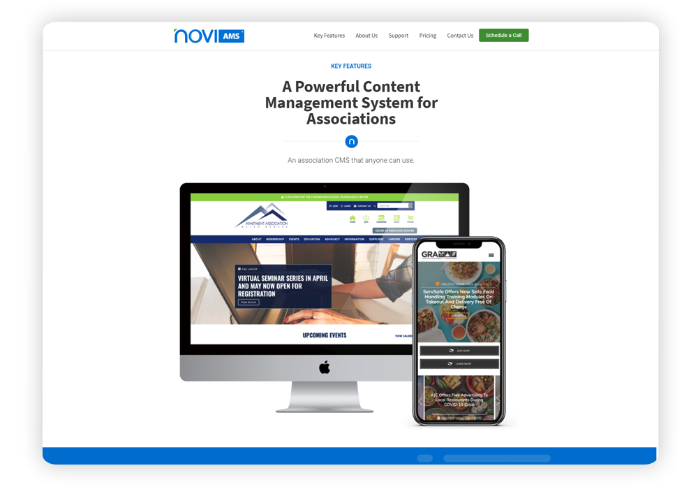 Novi AMS is a top membership website builder for associations using QuickBooks