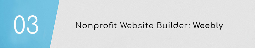 Best nonprofit website builder: Weebly