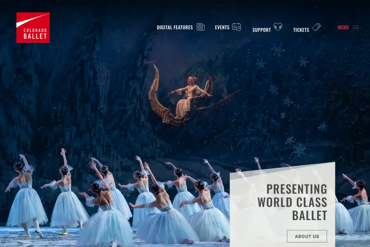 Colorado Ballet Website Desktop Preview