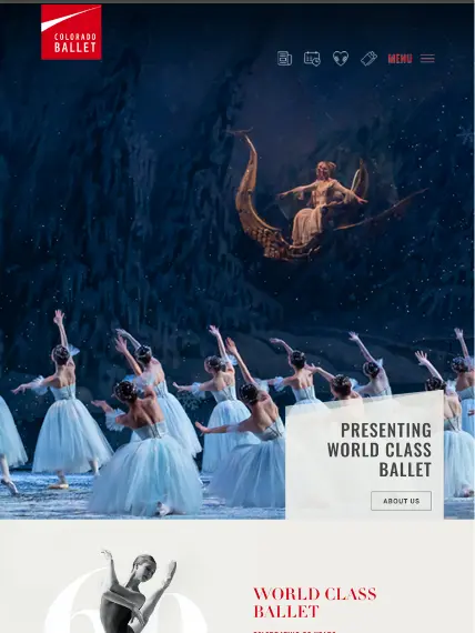 Colorado Ballet Website Tablet Preview